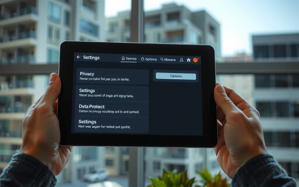 A person reviewing privacy settings on a tablet, symbolizing data protection and user control over personal information.