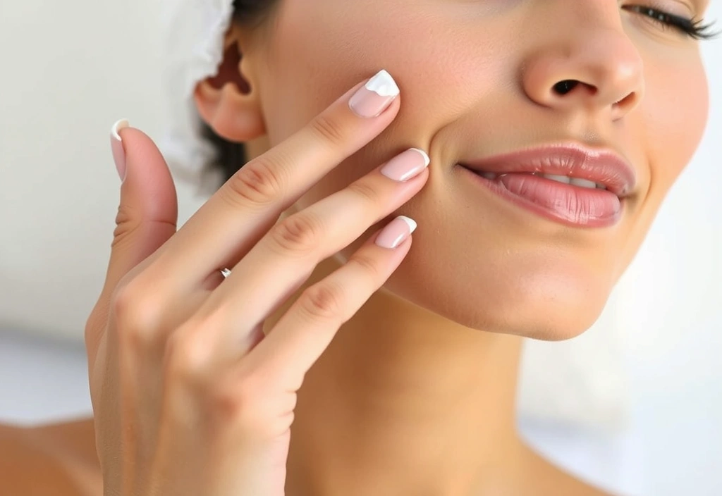 Woman applying collagen-rich cream to her face, showing smooth, radiant skin