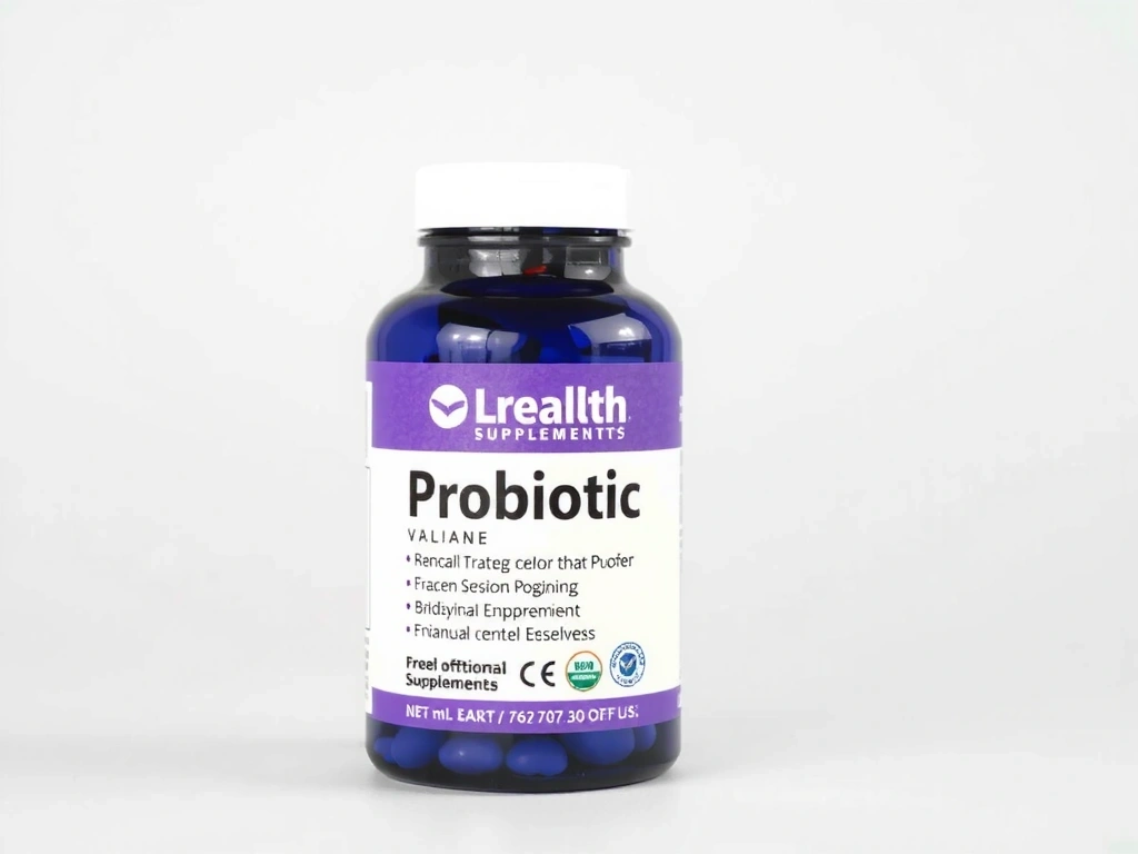 Bottle of Probiotic supplements