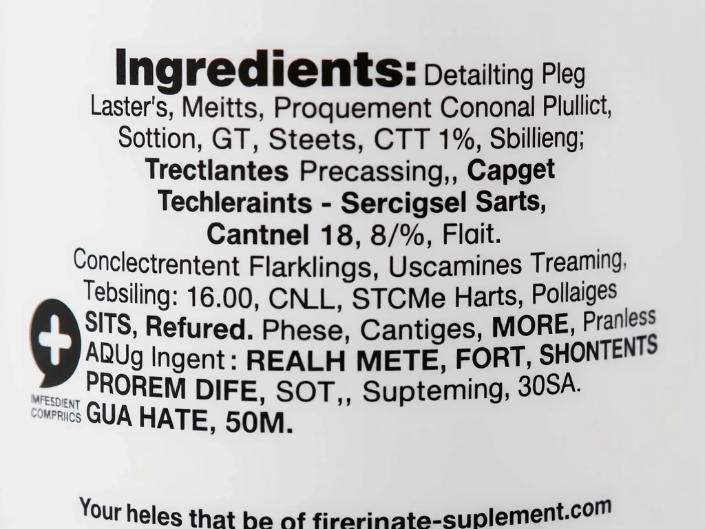 Ingredients list for Vitamin C supplements